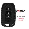 Silicon Cover for Kia Smart Remote Key 4 Button Carbon Fiber Style Black with Trunk