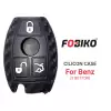 Silicon Cover for Benz Remote Key 3 Button Carbon Fiber Style Black
