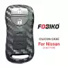 Silicon Cover for Nissan Remote Key 4 Button Carbon Fiber Style Black