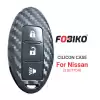 Silicon Cover for Nissan Smart Remote Key 3 Button Carbon Fiber Style Black