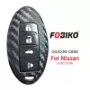 Silicon Cover for Nissan Smart Remote Key 4 Button Carbon Fiber Style Black