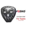 Silicon Cover for Toyota Remote Head Key 4 Button Carbon Fiber Style Black
