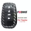 Silicon Cover for Toyota Smart Remote Key 4 Button Carbon Fiber Style Black with Panic