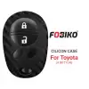 Silicon Cover for Toyota Remote Key 4 Button Carbon Fiber Style Black