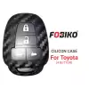 Silicon Cover for Toyota Remote Head Key 4 Button Carbon Fiber Style Black with Panic