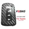 Silicon Cover for 2012-2018 Toyota Smart Remote Key 4 Button Carbon Fiber Style Black