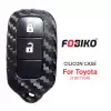 Silicon Cover for Old Toyota Remote Key 3 Button Carbon Fiber Style Black