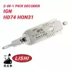 Original Lishi HD74 HON31 For Honda Motorcycles 2-in-1 Pick Decoder Anti-Glare