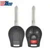 ILCO Remote Head Key Shell for 2003-2015 Nissan 4 Button SHELL-NIS-RHK4B1