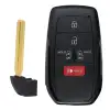 Smart Remote Key Shell for Toyota 5 Button Sliding Doors With Emergency Key