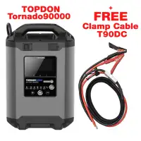 Bundle of TOPDON Tornado90000 Professional Grade Battery Smart Charger and FREE TOPDON Extension Clamp Cable T90DC