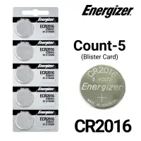 Energizer 5-Count CR2016 Lithium Batteries, 3V Coin Cell (Blister Card)