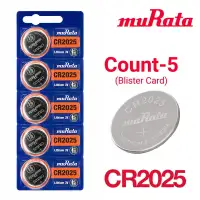 Murata 5-Count CR2025 Lithium Batteries, 3V Coin Cell (Blister Card)