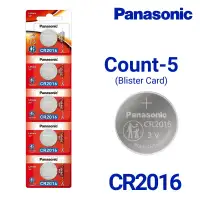 Panasonic 5-Count Cr2016 Lithium Batteries, 3V Coin Cell (Blister Card)