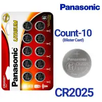 Panasonic 10-Count CR2025 Lithium Batteries, 3V Coin Cell (Blister Card)