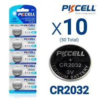 Bundle of 50 CR2032 3V Lithium Coin Cell Batteries (10 Packs of 5, Blister Card Packaging)
