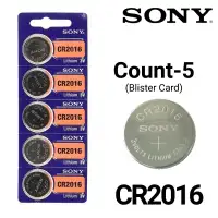 Sony 5-Count CR2016 Lithium Batteries, 3V Coin Cell (Blister Card)