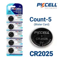 5-Count CR2025 Lithium Batteries, 3V Coin Cell (Blister Card)