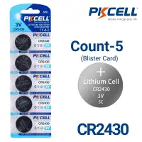 5-Count CR2430 Lithium Batteries, 3V Coin Cell (Blister Card)
