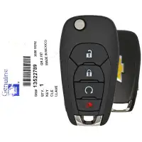 2019-2022 Chevrolet Trax Flip Remote Key 13522789 LXP-T003 4 Button