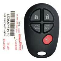 2008-2013 Toyota Highlander Keyless Entry Remote Key 89742-0W021 GQ43VT20T