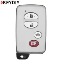 KeyDiy KD Universal 8A, 4D Smart Remote Key 4 Button for Toyota With Silver Grey Shell TBI03-4