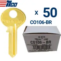 ILCO CO1060 Metal Head Key Blank for Corbin Mailbox Brass Finish Pack of 50