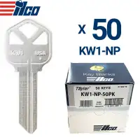 ILCO Nickel Plated Finish Key Blank KW1 Kwikset Pack of 50