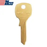 ILCO NA12 1069LB Metal Key Blank for National Cabinet Key Brass Finish