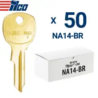 ILCO NA14 1069L Metal key Blank for National Cabinet Locks Brass Finish Pack of 50