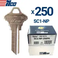 ILCO Nickel Finish Schlage Key Blank Residential SC1 Pack Of 250