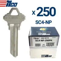 ILCO Metal Head Key Blank Nickel Plated Finish Schlage 6-Pin SC4 Pack of 250