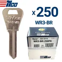 ILCO WR3 1054WB Metal Head Key Blank Brass Finish for Weiser Locks Pack of 250