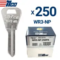 ILCO WR3 1054WB Metal Head Key Blank Nickel Plated Finish for Weiser Locks Pack of 250