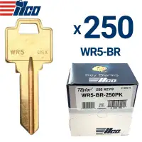 ILCO WR5 Metal Head Key Blank Brass Finish For Weiser Locks Pack of 250