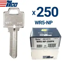 ILCO WR5 Metal Head Key Blank Nickel Plated Finish For Weiser Locks Pack of 250