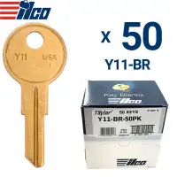 ILCO Y11 Metal Head key Blank Brass Finish for Yale Pack Of 50
