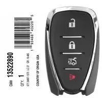 2021-2025 Chevrolet Camaro, Malibu Smart Remote Key 13522890 HYQ4ES 4 Button