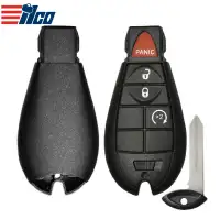 ILCO Fobik Remote Key Shell for 2008-2018 Chrysler 4 Button SHELL-CHRY-POD4B1