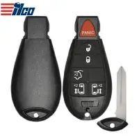 ILCO Fobik Remote Key Shell for 2008-2020 Chrysler, Dodge 6 Button SHELL-CHRY-POD6B1