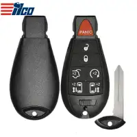 ILCO Fobik Remote Key Shell for 2008-2020 Chrysler 7 Button SHELL-CHRY-POD7B1