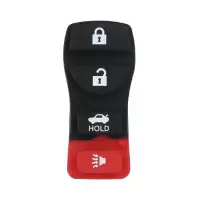 Rubber Key Fob Shell For Nissan 4 Button