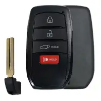 Smart Remote Key Shell Case for Toyota 4 Button SUV With Emergency Key