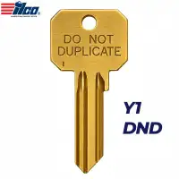 ILCO DND-Y1 Do Not Duplicate Y1 Key Blanks – Brass