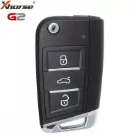 Xhorse Universal Wired Flip Remote Key 2nd Generation MQB Type 3 Button XKMQB1EN (New Version of  XKMQB1EN)