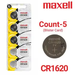 Maxell 5-Count CR1620 Lithium Batteries, 3V Coin Cell (Blister Card)
