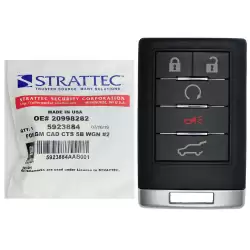 Cadillac CTS Wagon, SRX Keyless Remote Key Strattec 5923884 5 Button Driver 2