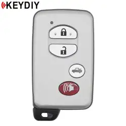KeyDiy KD Toyota Universal Smart Remote Key 4 Button With Silver Key Shell TDB03-4