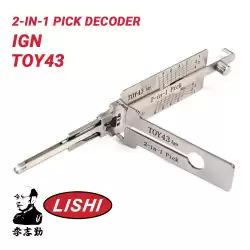 Original Lishi TOY43 for Toyota 2-in-1 Pick Decoder Ignition Anti Glare