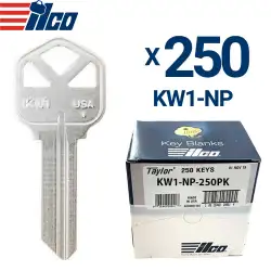 ILCO Nickel Plated Finish Key Blank KW1 Kwikset Pack of 250